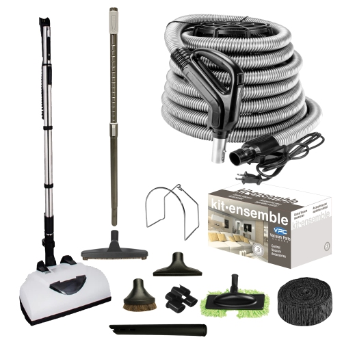 Wessel Werk Central Vacuum Accessory Kit with EBK360 Electric Powerhead - Bonus Tools (30 ft)