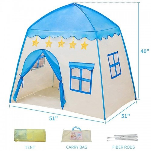 Kids Play Tent Castle Children Fairy Tale Indoor Outdoor Tent with Carrying Bag(Blue)