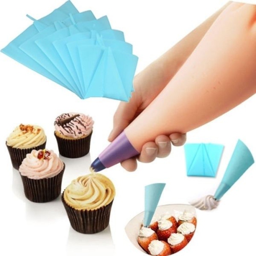 ISTAR Piping Bag Food Grade Silicone Pastry Bags 5 Sizes For Cake / Professional Cupcake Decorating Piping Baking Icing Bags Blue Kitchen Tool Set