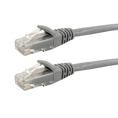 Image 1 de 2.. HYFAI CAT6 Câble de raccordement réseau moulé RJ45 550 MHz - certifié Premium Fluke® - Riser CMR coté 8 pi, gris