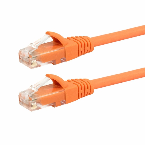 Image 1 of 2.. HYFAI CAT6 550MHz Molded Networking RJ45 Patch Cable - Premium Fluke® Certified - CMR Riser Rated 5 FT, Orange