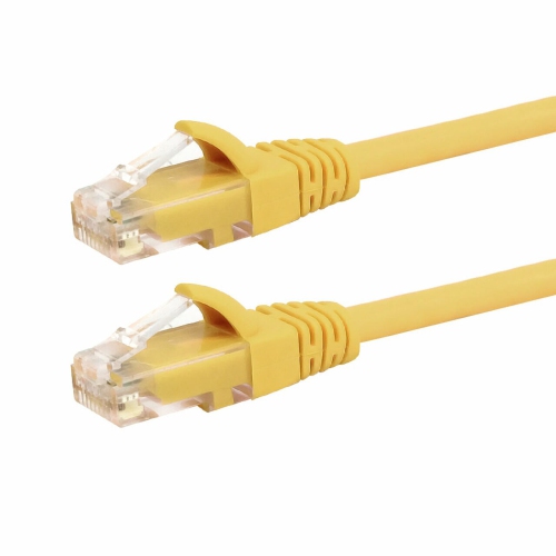 Image 1 de 2.. HYFAI CAT6 Câble de raccordement réseau moulé RJ45 550 MHz - certifié Premium Fluke® - Riser CMR coté 8 pouces, jaune