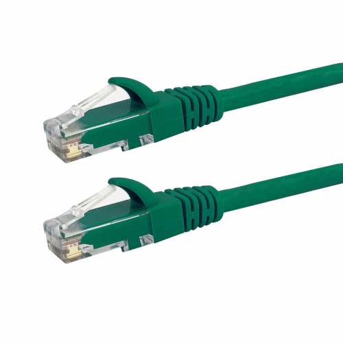 Image 1 de 2.. HYFAI CAT6 câble réseau moulé RJ45 550 MHz - certifié Premium Fluke® - Riser CMR coté 30 pi, vert