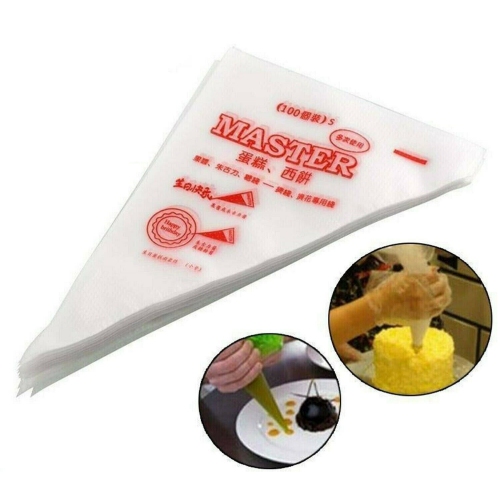 ISTAR Transparent Piping Bags Disposable Icing/Piping Bags for Cake/Pastry/Cupcake Decorating Butter Chocolate Cream Piping Reusable Piping Bag