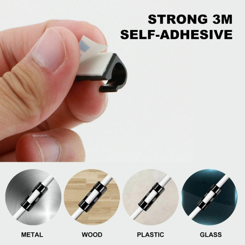 ISTAR 100 Pcs Self-Adhesive Cable Clips Organizer Drop Wire Holder Cord Management System