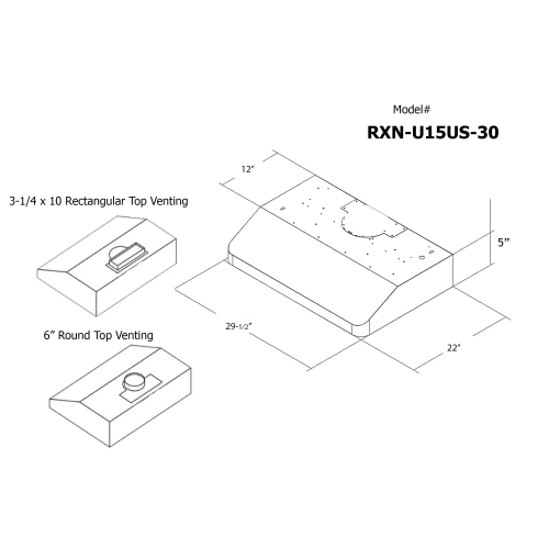 ROXON 860 CFM ULTRA SLIM STAINLESS STEEL 30 Inches Range Hood Under Cabinet Kitchen Exhaust Fan Style RXN-U15US-30