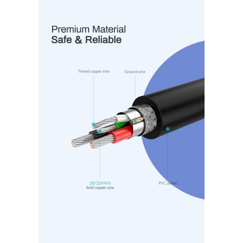 Ugreen Micro USB Data and Charge Cable, Black, 1 Meter