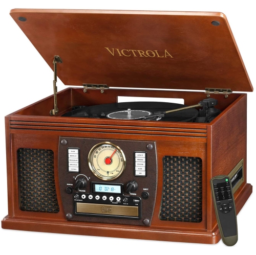 VICTROLA  Navigator 8-In-1 Classic Bluetooth Record Player With USB Encoding And 3-Speed Turntable (Certified Refurbished) In Mahogany
