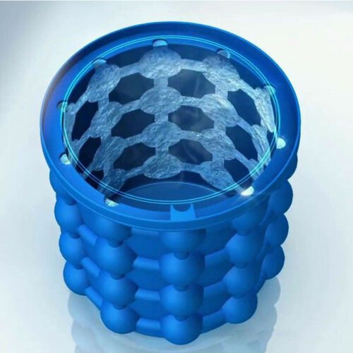 Magic ICE Cube Maker - Silicone Squeeze Ice Cuber Maker Cup - 2 In 1 - Space Saving , Portable Freezer Ice Bucket & Beverage Cooler - Hold Up To 120