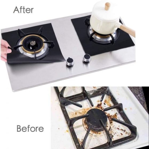 ISTAR Stove Burner Covers, Gas Stove Protectors Black Double Thickness, Reusable, Non-Stick, Fast Clean Liners for Kitchen/Cooking. 27 x 27cm