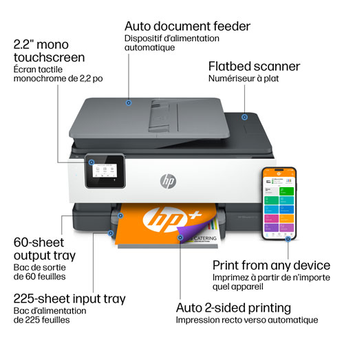 HP OfficeJet 8015e Wireless All-In-One Inkjet Printer - HP Instant Ink 6-Month Free Trial Included*