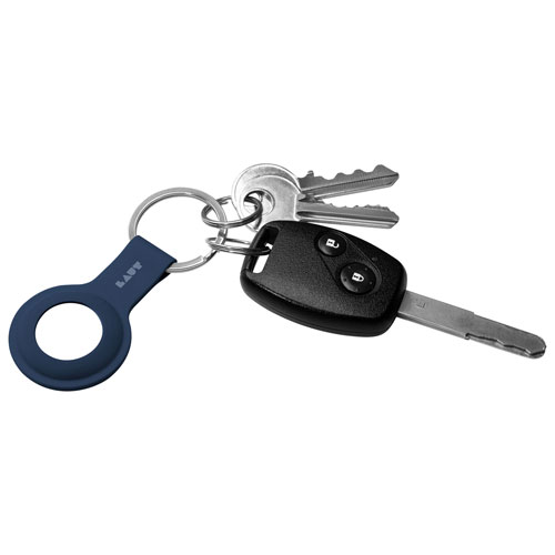 Étui à étiquette Huex de LAUT avec porte-clés pour AirTag - Bleu marine