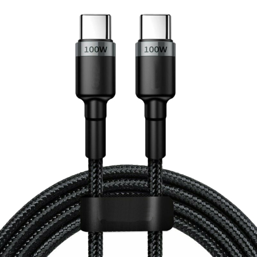 2M 100W USB Type C To Type C Charger Cable PD Fast Charging Cable For Laptop / Ultrabook / Tablets / Phones - Black/Grey