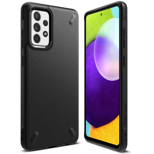 Ring Onyx compatible avec le Galaxy A52 4G, le Galaxy A52 5G, l’étui antichoc robuste en TPUR, noir