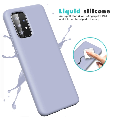 Samsung Galaxy A52 5G Case, Liquid Silicone Case with Microfiber Lining Thickening Shockproof Design Soft Gel Rubber Phone C