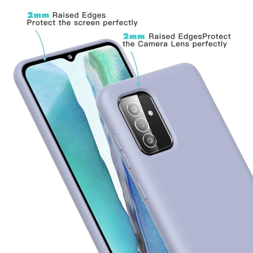 Samsung Galaxy A52 5G Case, Liquid Silicone Case with Microfiber Lining Thickening Shockproof Design Soft Gel Rubber Phone C