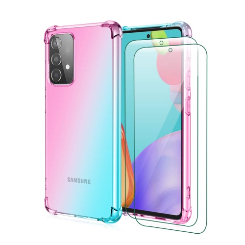 HLD  for Samsung Galaxy A52 4G&5G Case Galaxy A52 Case Crystal Clear Slim Soft Tpu All Corners Shockproof Protective With 2PCs 9H