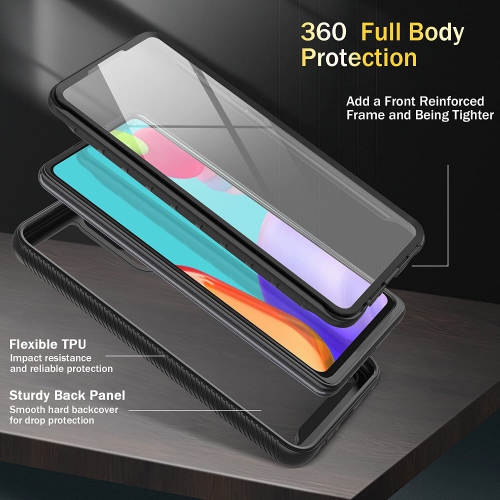 Étui avec protecteur d’écran pour Galaxy A52 de Samsung, étui de téléphone avec couvercle intégral pour A52 5G/4G 2021 de Samsung