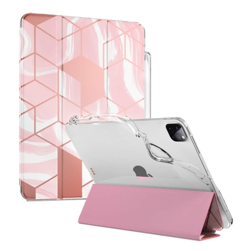 Popshine Marble Lite Series Designed for Apple iPad Pro 11 2021 & 2020 & 2018 Case, Smart Cover with Pencil Holder, Flexible