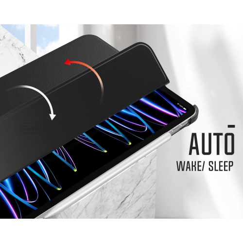 Case Fit New iPad Pro 11 4th Generation 2022/iPad Pro 11 3rd Gen 2021, [Support Apple Pencil Charging] Slim Trifold Hard Back Shell Protective Smart