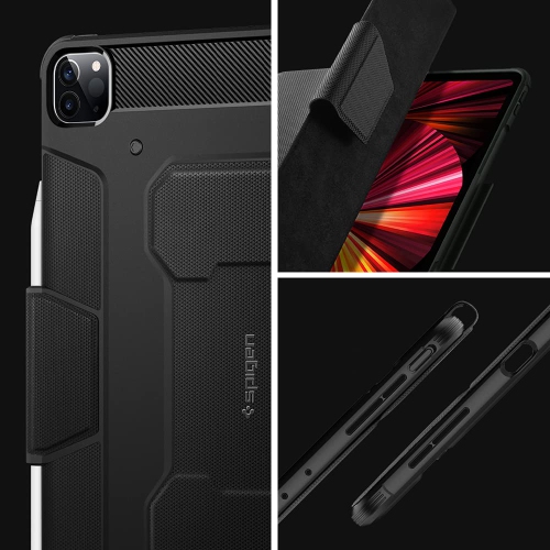 Spigen Rugged Armor Pro Designed for iPad Pro 11 Case with Pencil Holder - Black