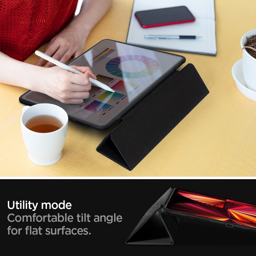 Spigen Rugged Armor Pro Designed for iPad Pro 11 Case with Pencil Holder - Black