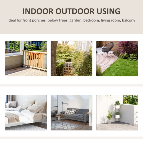 Chaise-hamac suspendue Outsunny, balancelle en corde de coton avec coussin et cadre en métal, grand siège à macrame pour terrasse, jardin, chambre à