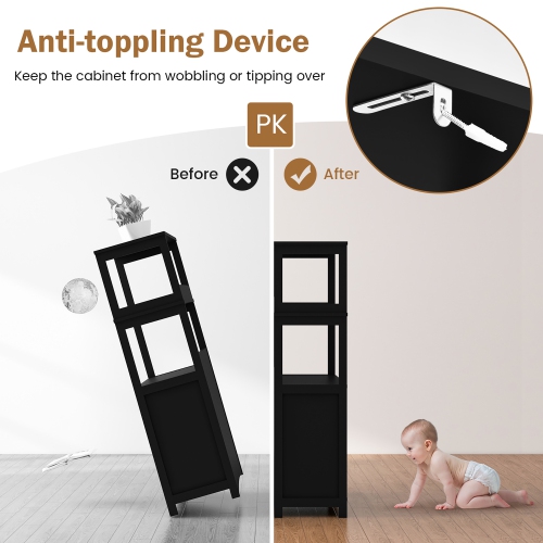 Gymax Bathroom Storage Cabinet w/Drawer Shelf Cupboard Floor Cabinet