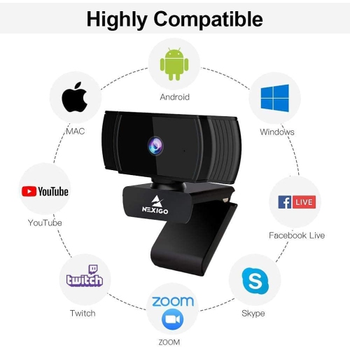 NexiGo N930AF AutoFocus 1080p Webcam with Stereo Microphone and Privacy Cover
