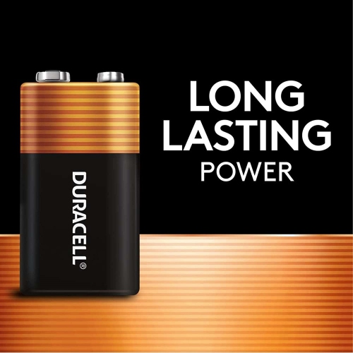 Duracell CopperTop Alkaline Batteries with Duralock Power Preserve Technology, 9V, 12/Pk
