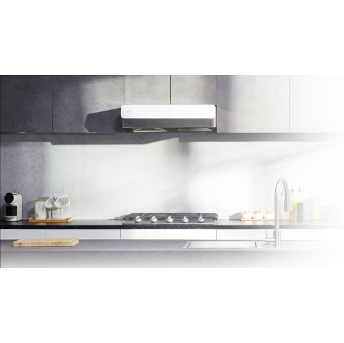 FOTILE Pixie Air UQG3002 30” Stainless Steel/Tempered Glass Under Cabinet Range Hood, 850 EQUIV. CFMs Kitchen Over Stove Exhaust Vent with LED Lights