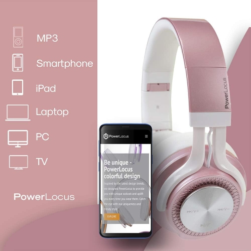 Wireless Bluetooth Headphones Over-Ear,[40h Playtime, Bluetooth 5.0] Foldable Stereo Wireless/Wired Headphone Over Ear with Mic Deep Bass Headset for