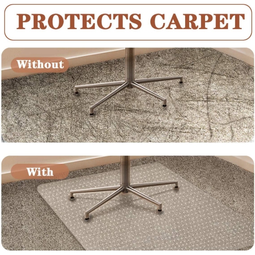 Office Chair Mat for Carpet, Carpet-Protector, Rectangular Transparent Carpet Floor Mat for Carpet, 75 x 120 cm/30 x 48 inches
