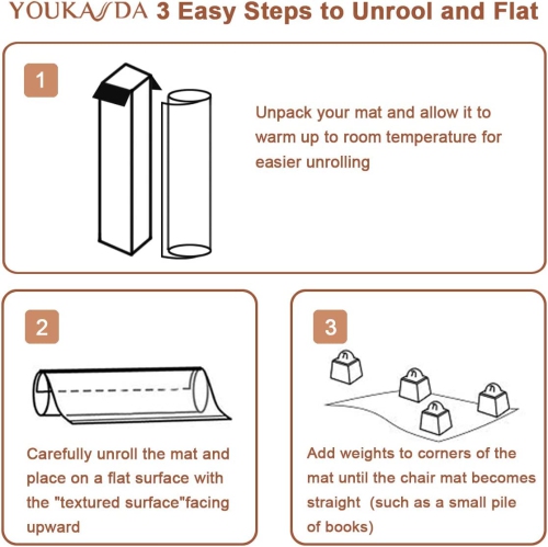 Office Chair Mat for Carpet, Carpet-Protector, Rectangular Transparent Carpet Floor Mat for Carpet, 75 x 120 cm/30 x 48 inches