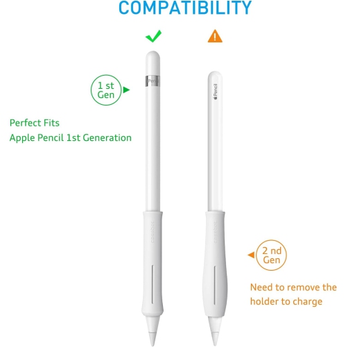 Fintie Silicone Grip Holder for Apple Pencil 1st 2nd Generation, Protective Skin Sleeve Case Accessories Compatible with Apple Pencil 1 2, iPad 10.2,