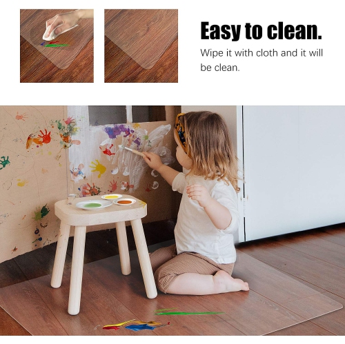 Kuyal Clear Chair Mat, Hard Floor Use, 48" x 30" Transparent Office Home Floor Protector mat Chairmats