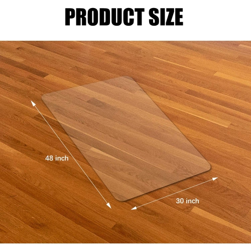 Kuyal Clear Chair Mat, Hard Floor Use, 48" x 30" Transparent Office Home Floor Protector mat Chairmats
