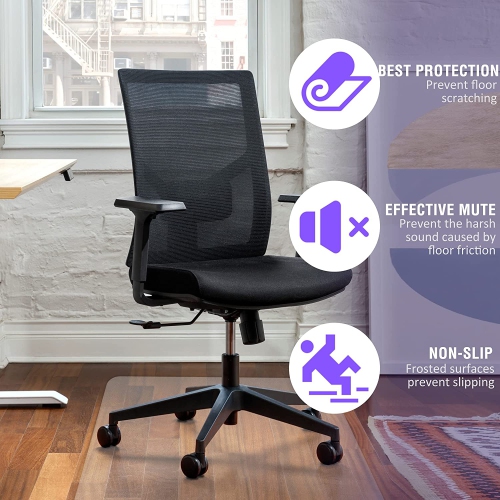 Clear Chair Mat for Hardwood Floor, 36" x 48"Transparent Floor Protector, Office Home Floor Protector mat, Easy Clean