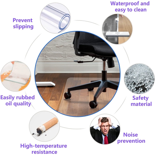 Clear Chair Mat for Hardwood Floor, 36" x 48"Transparent Floor Protector, Office Home Floor Protector mat, Easy Clean