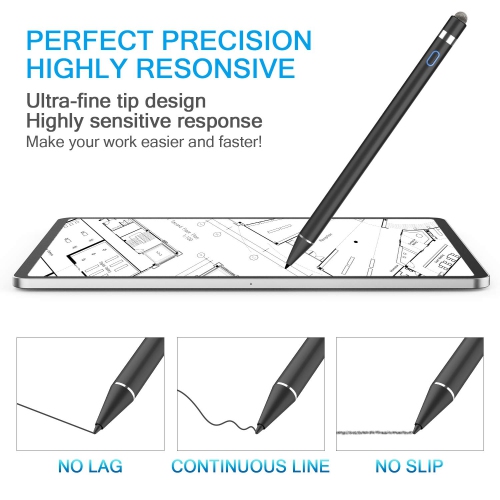 RICQD Stylus Pencil Compatible for Apple iPad(2018-2020) with Palm Rejection, 5 Mins Auto-Off High Precision Drawing Pen for