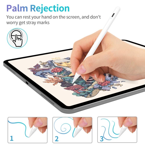 Stylus Pen for iPad with Palm Rejection, KINGONE Active Stylus with Magnetic Rechargeable Digital Pencil for 2018-2020 Apple