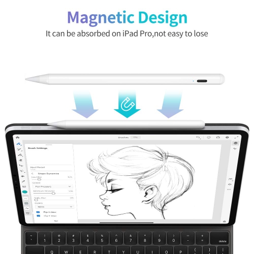 Stylus Pen for iPad with Palm Rejection, KINGONE Active Stylus with Magnetic Rechargeable Digital Pencil for 2018-2020 Apple