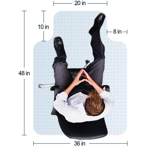 Office Chair Mat for Carpet, 36'' x 48'' x 2mm Thickness with Lip, Thick Hard Smooth Heavy Duty Sturd
