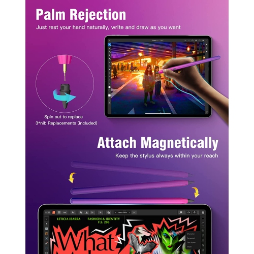 Stylus Pen for iPad Palm Rejection Tilt High Precision Apple Pencil Compatible with(2018-2022) iPad Pro 2021 11/12.9/iPad Air 5th 4th 3rd,iPad