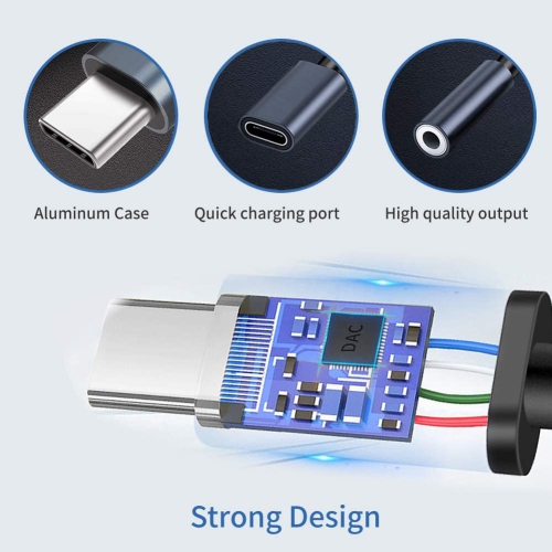 HLD 2-in-1 USB-C to 3.5mm Headphone Jack & Fast Charging Adapter for Pixel 7/7 Pro, Galaxy S22/S21/S20/S20+