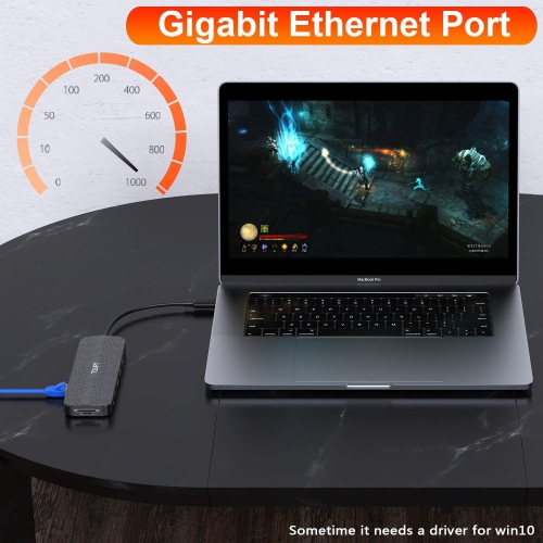 TSUPY USB C Hub 11 in 1 USB C to HDMI 4K Dual Display VGA Ethernet USB C PD100w / Data 3 USB Audio Jack SD Micro SD Card Rea