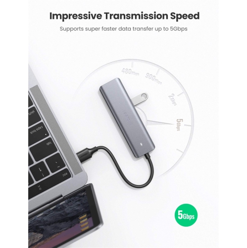 UGREEN 4 Port USB 3.0 Hub Ultra Slim High Speed USB Splitter Portable Extension Data Hub Compatible With MacBook Mac Pro min