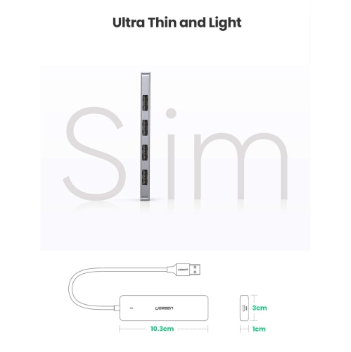 UGREEN 4 Port USB 3.0 Hub Ultra Slim High Speed USB Splitter Portable Extension Data Hub Compatible With MacBook Mac Pro min