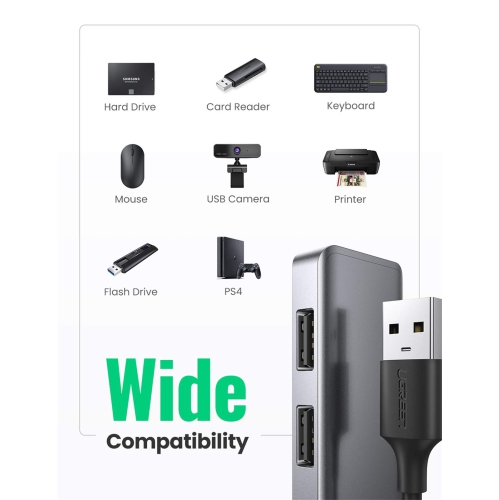 UGREEN 4 Port USB 3.0 Hub Ultra Slim High Speed USB Splitter Portable Extension Data Hub Compatible With MacBook Mac Pro min