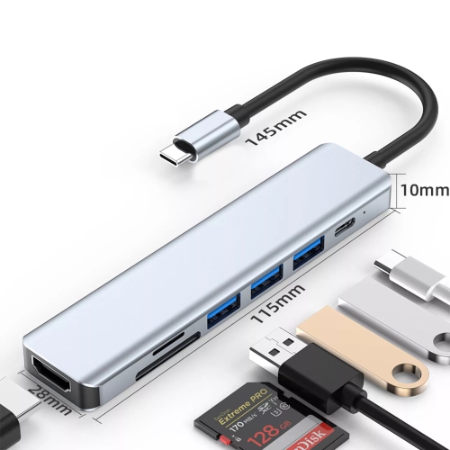 Concentrateur USB-C, adaptateur MacBook Pro, clé USB-C, adaptateur  multiport USB-C à HDMI 6-en-1 compatible avec les portables USB-C Nintendo  AN